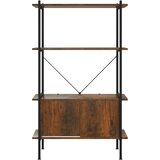  Polica s 4 razine i ormarićem 80 x 40 x 130 cm od čelika i drva | shoptok.hr
