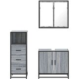  3-dijelni set kupaonskog namještaja siva boja hrasta drveni | shoptok.hr