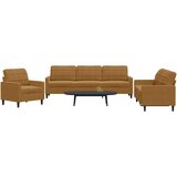 3-dijelni set sofa s jastucima smeđi baršunasti | shoptok.hr