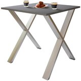 MID.YOU Pisalna Miza Lona, Antracit, Srebrna, 80x80cm | Shoptok.si