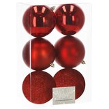  Set Božićnih kuglica crvene boje, 10 cm - 6 komada | shoptok.hr