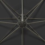  Konzolni suncobran sa stupom i LED svjetlima 300 cm crni | shoptok.hr