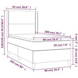  Box spring postelja z vzmetnico LED taupe 90x200 cm blago, (20900076) | Shoptok.si