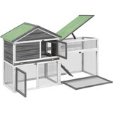  Kavez za zečeve sivi 185,5x60,5x109,5 cm od masivne borovine | Eponuda.com