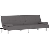 Maison Chic Raztegljiv kavč - Raztegljivi divan z držali za skodelice sivo umetno usnje, (21729360) | Shoptok.si