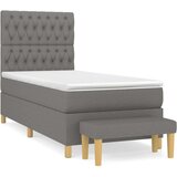  Box spring postelja z vzmetnico temno siva 100x200 cm blago, (20724059) | Shoptok.si