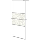 Pregrada za tuš s policom krom 80x195 cm staklo ESG i aluminij | shoptok.hr