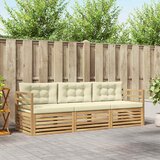  Set vanjskih sofa 3 kom. Bijela i krem Poliester | Eponuda.com