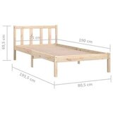 vidaXL Posteljni okvir bel iz trdne borovine 75x190 cm UK Small Single | Shoptok.si