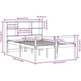  Knjižna postelja brez vzmetnice vošč. rjava 140x190cm trden les, (21610742) | Shoptok.si