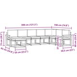  Set vanjskih sofa 8 kom. Prirodna i krem Smeđa 308 x 190 x 73 cm | shoptok.hr