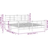vidaXL Kovinski posteljni okvir z vzglavjem in vznožjem črn 183x213 cm | Shoptok.si