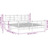 vidaXL Metalni okvir kreveta uzglavlje i podnožje crni 183x213 cm | shoptok.hr