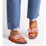 Gemre Orange flip-flops adorned with stones Negistina | Shoptok.si