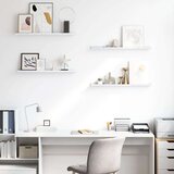  Stenska polica 4 pcs Beli marmor 80 x 9 x 3 cm Konstruiran les, (5000200825) | Shoptok.si