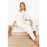 Trendyol Ecru Basic Short Sleeve T-Shirt Look Knitwear Two Piece Set | Shoptok.si