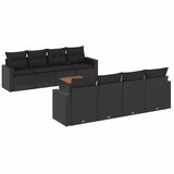  9-dijelni set vrtnih sofa s jastucima crni od poliratana | shoptok.hr