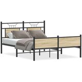  Posteljni okvir brez vzmetnice hrast 137x190 cm inženirski les, (21829288) | Shoptok.si