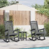  2 kom ljuljačke stolice Svijetlosiva 70x92x107.5 cm HDPE | shoptok.hr
