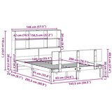 vidaXL Knjižna postelja brez vzmetnice bela 140x200 cm trdna borovina | Shoptok.si