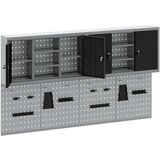  4-dijelni set ormar za alate i pegboard zidni montirani crni metal | shoptok.hr