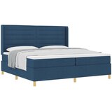 vidaXL postelja z vzmetjo in vzmetnico modra 200x200 cm tkanina, (22050789) | Shoptok.si