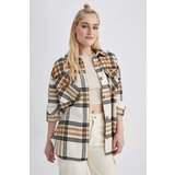 Defacto Oversize Fit Flanel Shirt Collar Long Sleeve Tunic | shoptok.hr