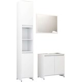 3 3-dijelni set kupaonskog namještaja od iverice bijeli | shoptok.hr