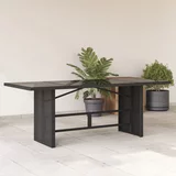  Vrtni stol sa staklenom pločom crni 190x80x75 cm od poliratana