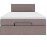 vidaXL Otomanski okvir kreveta s madraca smeđesivi 120x200cm tkanine | shoptok.hr