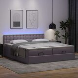 vidaXL otomanski okvir kreveta s madracima sivi 160x200cm umjetna koža | shoptok.hr