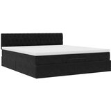 vidaXL Otomanski posteljni okvir z vzmetnico črn 180x200cm žamet | Shoptok.si