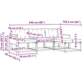  Set vanjskih sofa 4 kom. Prirodna i crna | shoptok.hr