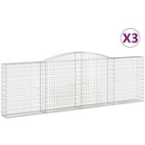  Lučne gabionske košare 3 kom 400x30x120/140cm pocinčano željezo | shoptok.hr