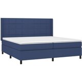  Box spring postelja z vzmetnico LED modra 200x200 cm blago, (20761280) | Shoptok.si