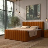 Premium Living Postelja Boxspring Lina, Opečnato Rjava, 200x200 | Shoptok.si