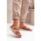 Kesi Women's comfortable slippers with Inblu buckles brown Cene
