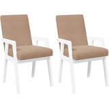  Blagovaonske stolice s jastucima 2 kom. Bijele, puno drvo, guma | shoptok.hr