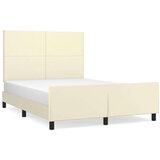  Posteljni okvir z vzglavjem krem 140x190 cm umetno usnje, (20904356) | Shoptok.si