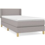  Box spring postelja z vzmetnico svetlo siva 80x200 cm blago, (20790228) | Shoptok.si