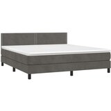  Krevet box spring s madracem LED tamnosivi 180x200 cm baršun | shoptok.hr
