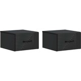  Stenski nočni omarici s predalom 2 pcs Črna 34,5 x 33 x 20 cm, (5000209683) | Shoptok.si