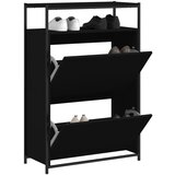 vidaXL Omarica za čevlje črna 75x34x112 cm inženirski les | Shoptok.si