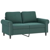 vidaXL Dvosjed s ukrasnim jastucima tamnozeleni 120 cm baršunasti | shoptok.hr