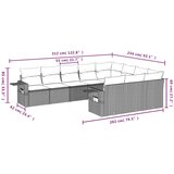  10-dijelni set vrtnih sofa poliratan s jastucima svijetlosivi | shoptok.hr