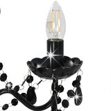  Luster s perlama crni okrugli 3 x E14 | shoptok.hr