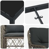  Set vrtnih stolova za blagovanje s jastucima Siva Poli Ratan | shoptok.hr