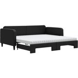  The Living Store Izvlečna dnevna postelja z vzmetnicami črna 100x200 cm blago - Izvlečna Dnevna Postelja, (21499397) | Shoptok.si