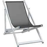  Sklopive stolice za plažu 2 kom sive od aluminija i tekstilena | shoptok.hr