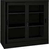 vidaXL Omara z drsnimi vrati črna 90x40x90 cm jeklo Cene